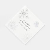 Silver Snowflake Holiday Paper Napkins Serviette (Ecke)