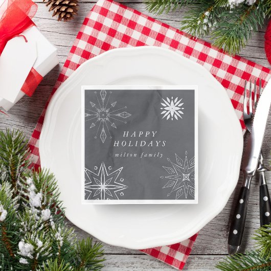 Silver Snowflake Holiday Paper Napkins Serviette