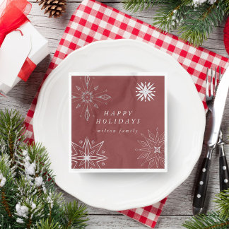 Silver Snowflake Holiday Paper Napkins Serviette