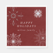 Silver Snowflake Holiday Paper Napkins Serviette (Vorderseite)