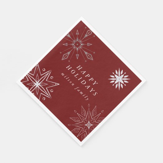 Silver Snowflake Holiday Paper Napkins Serviette (Ecke)