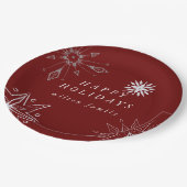 Silver Snowflake Holiday Paper Plate Pappteller (Schrägansicht)