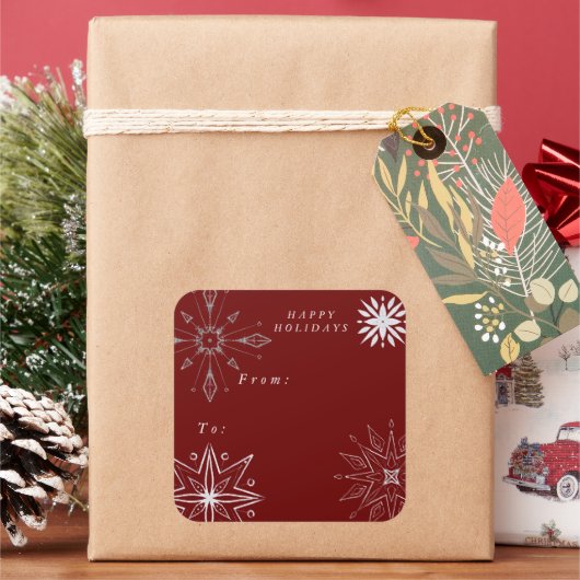 Silver Snowflake Holiday Quadratischer Aufkleber (Feiertag)