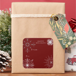 Silver Snowflake Holiday Quadratischer Aufkleber