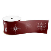 Silver Snowflake Holiday Satin Ribbon Satinband (Spule)