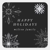 Silver Snowflake Holiday Umschlag Aufkleber (Vorderseite)