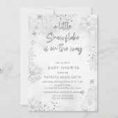 Silver Snowflake ist auf dem Weg zur Winter Baby D Einladung (Vorderseite)