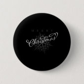 Silver Snowflake Merry Christmas Button (Vorderseite)