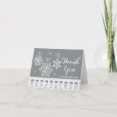 Silver Snowflake Mobile Baby Dusche Danke Karte (Vorderseite)