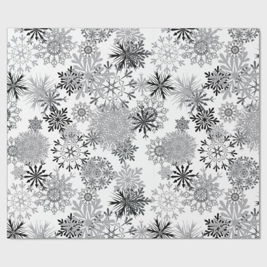 Silver Snowflake Muster Weihnachtspapier Geschenkpapier (Flach)