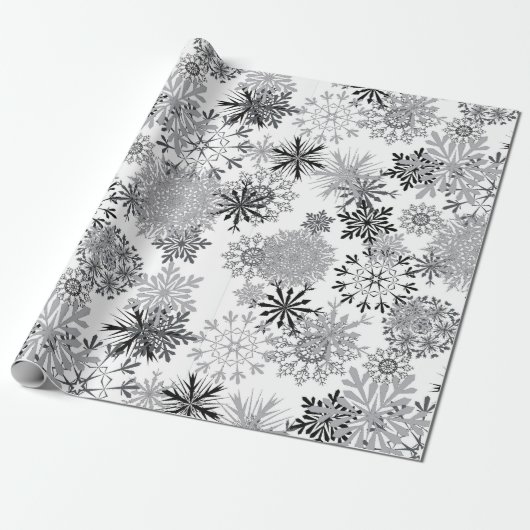 Silver Snowflake Muster Weihnachtspapier Geschenkpapier (Ungerollt)