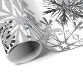 Silver Snowflake Muster Weihnachtspapier Geschenkpapier (Rolleneckpunkt)