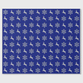 Silver Snowflake Pattern Rentier Geschenkpapier (Flach)