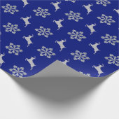 Silver Snowflake Pattern Rentier Geschenkpapier (Ecke)