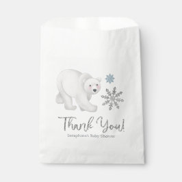 Silver Snowflake Polar Bear Baby Dusche Vielen Dan Geschenktütchen
