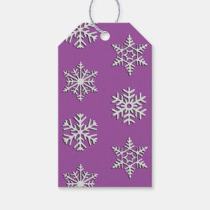 Silver Snowflake Print, benutzerdefinierbarer Hint Geschenkanhänger