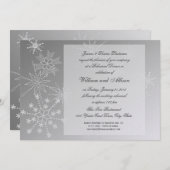 Silver Snowflake Probe Dinner Einladung (Vorne/Hinten)