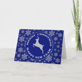 Silver Snowflake Rentier Blauer Weihnachten