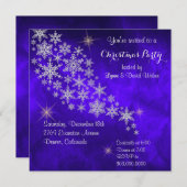 Silver Snowflake Royal Blue Weihnachtsfest Party Einladung (Vorne/Hinten)
