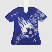 Silver Snowflake Soccer Ball Flame Ornament (Vorderseite)