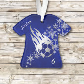 Silver Snowflake Soccer Ball Flame Ornament