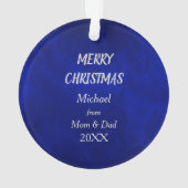 Silver Snowflake Soccer Player auf Blue Ornament (Rückseite)