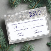 Silver Snowflake Wedding Response Meal Choice UAWG RSVP Karte