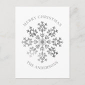 Silver Snowflake Weihnachten Postkarte (Vorderseite)