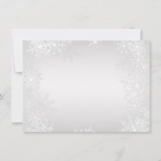 Silver Snowflake Weihnachts-Party Einladung (Rückseite)