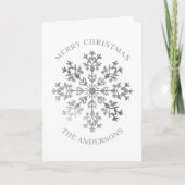 Silver Snowflake Weihnachtskarte Karte (Vorderseite)