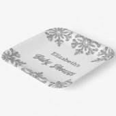 Silver Snowflake Winter Baby Dusche Pappteller (Gewinkelt)