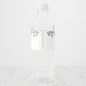 Silver Snowflake Winter Baby Dusche Wasserflaschenetikett (Rückseite)