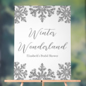 Silver Snowflake Winter Brautparty Acrylschild (Neutral)