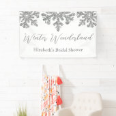 Silver Snowflake Winter Brautparty Banner (Insitu)