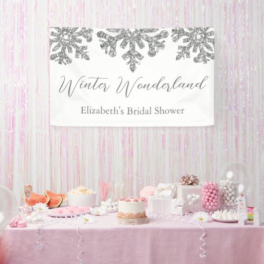 Silver Snowflake Winter Brautparty Banner (Party)