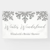 Silver Snowflake Winter Brautparty Banner (Horizontal)