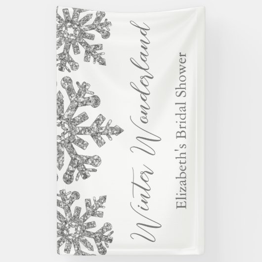Silver Snowflake Winter Brautparty Banner (Vertikal)