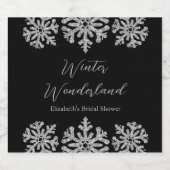 Silver Snowflake Winter Brautparty Bierflaschenetikett (Einzelnes Label)
