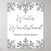 Silver Snowflake Winter Brautparty Foliendrucke (Vorderseite)