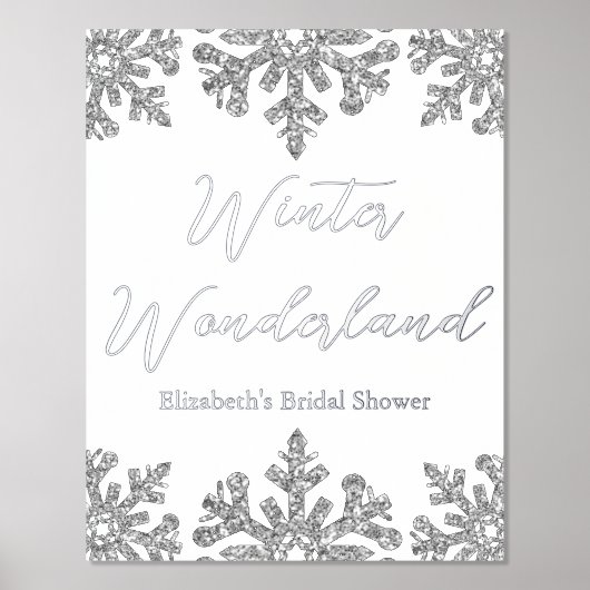 Silver Snowflake Winter Brautparty Foliendrucke (Vorderseite)