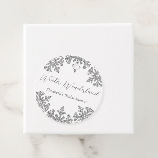 Silver Snowflake Winter Brautparty Geschenkanhänger (Beispiel)