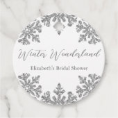 Silver Snowflake Winter Brautparty Geschenkanhänger (Vorderseite)