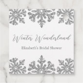 Silver Snowflake Winter Brautparty Geschenkanhänger (Rückseite)
