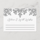 Silver Snowflake Winter Brautparty Hinweiskarte (Vorderseite)
