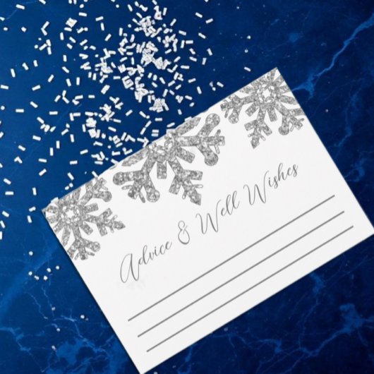 Silver Snowflake Winter Brautparty Hinweiskarte