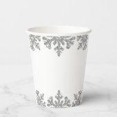 Silver Snowflake Winter Brautparty Pappbecher (Rückseite)