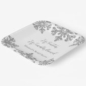 Silver Snowflake Winter Brautparty Pappteller (Gewinkelt)