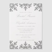 Silver Snowflake Winter Brautparty Pergament Einladungen (Vorderseite)