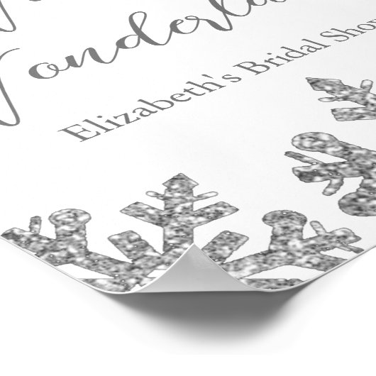 Silver Snowflake Winter Brautparty Poster (Ecke)