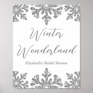 Silver Snowflake Winter Brautparty Poster